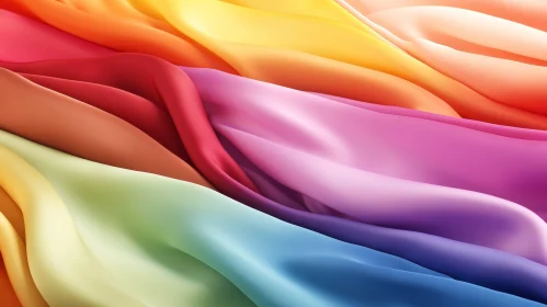 Elegant Silk Fabric Rainbow Waves