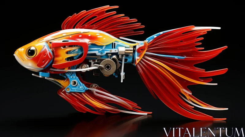 AI ART Robotic Fish 3D Rendering