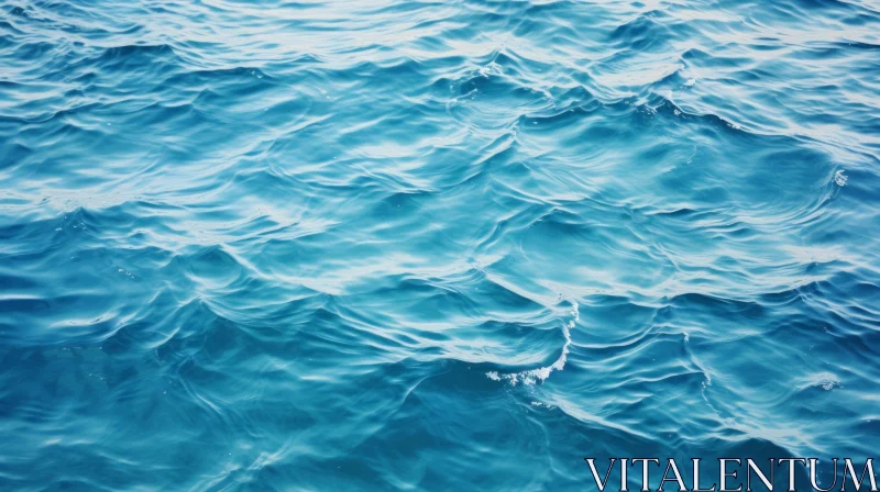 AI ART Blue Sea Waves and Sunlight Reflection