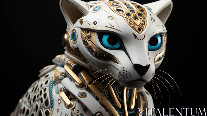 AI ART Futuristic Robotic Cat in 3D
