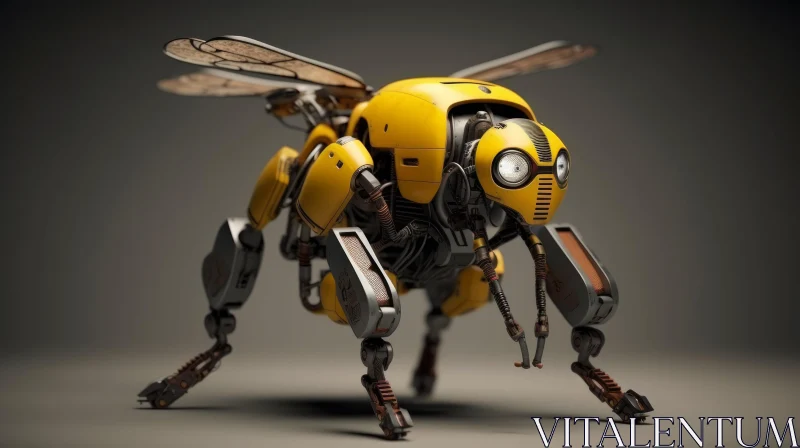 Steampunk Bee 3D Rendering AI Image