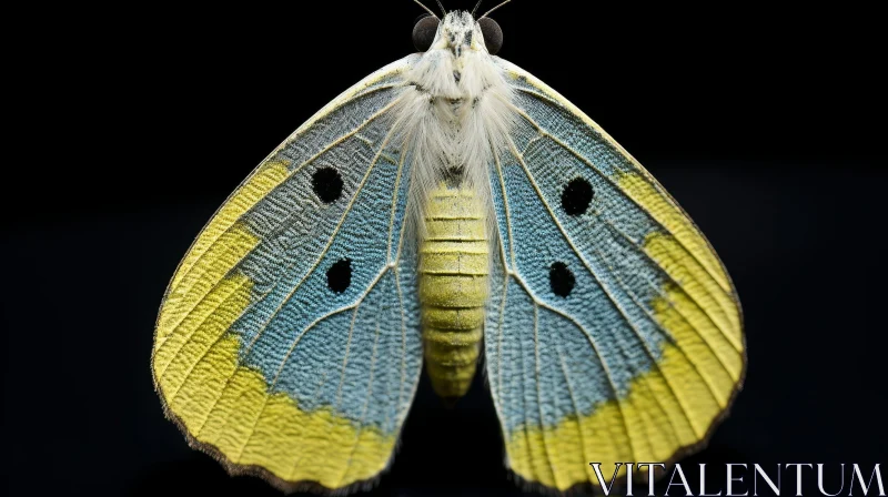 White Butterfly with Yellow and Blue Markings AI Image
