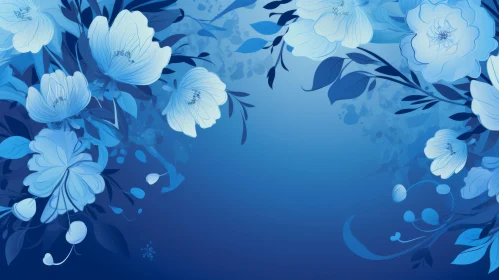 Blue Floral Watercolor Background