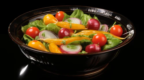 Colorful Vegetable Salad in Ceramic Bowl
