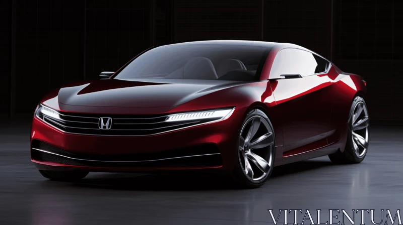Honda Concept Car: Dark Red and Dark Emerald Hyperrealism AI Image
