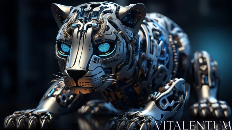 Robotic Panther 3D Rendering - Powerful and Striking Image AI Image