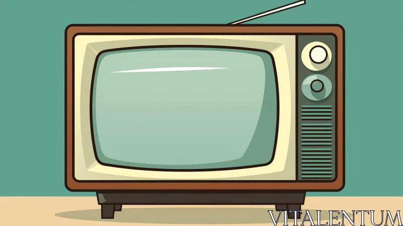 Vintage Cartoon Television Set Drawing AI Image