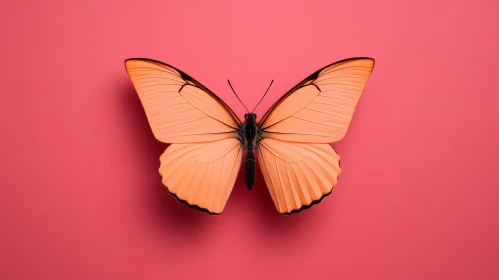 Beautiful Butterfly on Pink Background