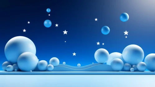 Blue 3D Abstract Background with Futuristic Podium