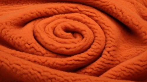 Burnt Orange Spiral Fleece Fabric Texture