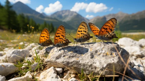 Butterflies in Dolomite Mountains - Natural Beauty Captured