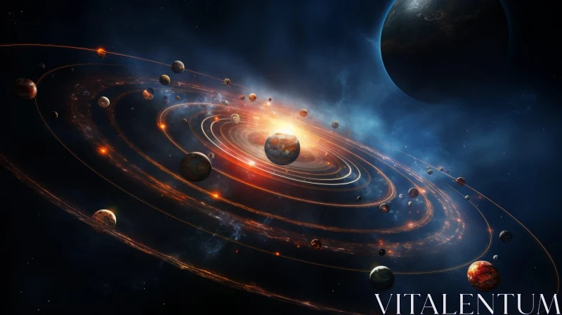 AI ART Celestial Planetary System - Digital Art Masterpiece