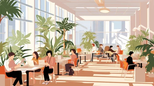 Contemporary Office Illustration - Productivity and Creativity