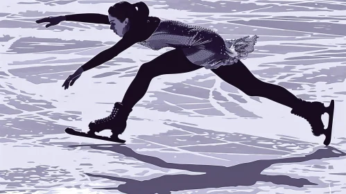 Female Figure Skater Layback Spin on Ice