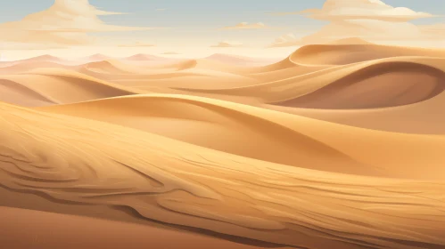 Tranquil Desert Sand Dunes Landscape