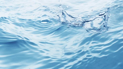 Blue Water Ripple Splash - Close-up Image