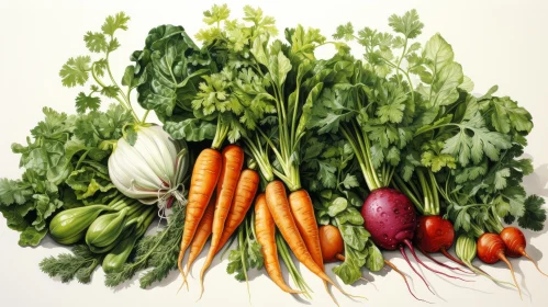Colorful Fresh Vegetable Arrangement