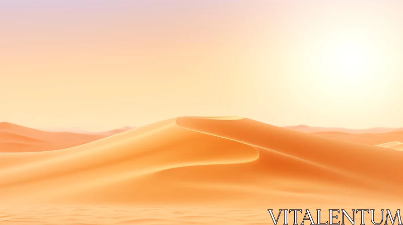 Golden Sand Dunes at Sunrise AI Image