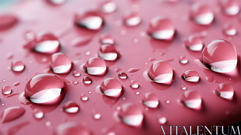 AI ART Pink Surface Water Drops Image