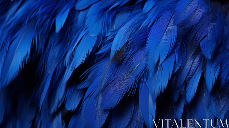 Blue Feathers Close-Up - Tropical Bird Texture Background AI Image