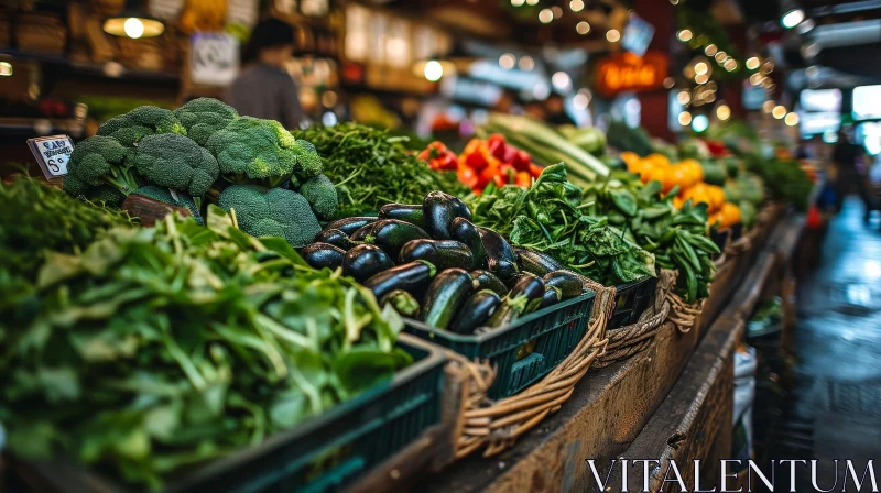 Fresh Vegetable Display at Greengrocer's Shop AI Image
