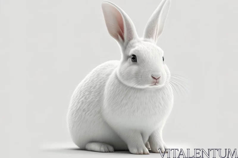 Graceful White Rabbit - Mesmerizing Digital Art AI Image