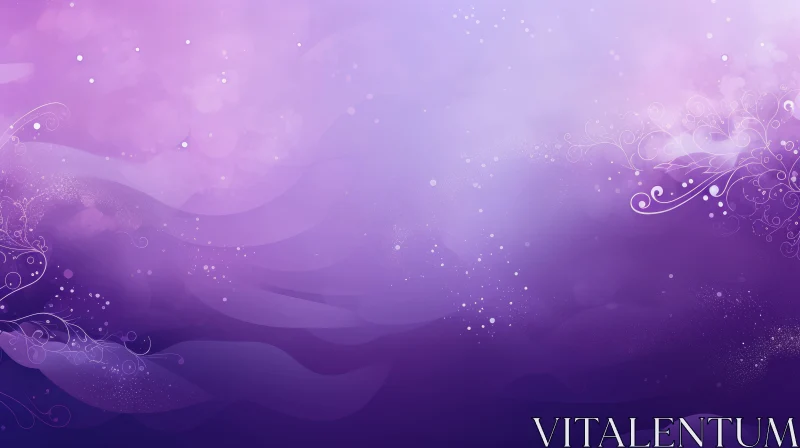 Purple Abstract Background with Floral Ornaments AI Image