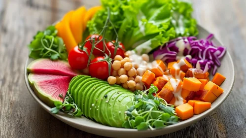 Colorful and Fresh Vegetable Bowl - Healthy Eating