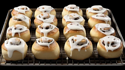 Delicious Freshly Baked Cinnamon Rolls with White Icing