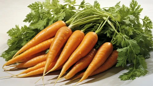 Vivid Fresh Carrots on White Background