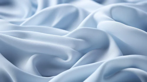 Blue Silk Fabric Texture Close-Up