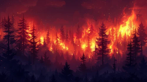 Devastating Forest Wildfire - Nature's Wrath Unleashed