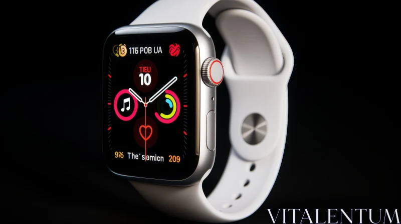 Modern Silver Apple Watch Close-Up AI Image