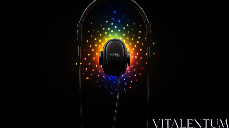 Colorful Rainbow Lights Headphones AI Image