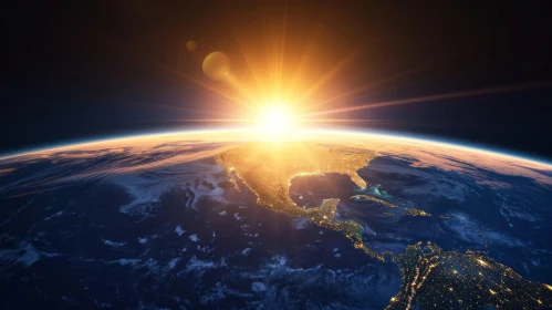 Earth from Space: Stunning Sunrise Over America