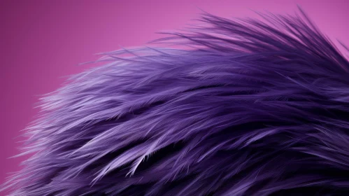 Ethereal Purple Feathers on Soft Pink Background