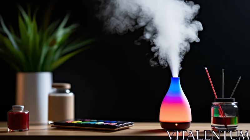 Rainbow Light Aromatherapy Essential Oil Diffuser for Relaxation AI Image