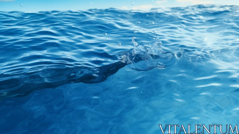 Blue Ocean Water Splash Sunlight Sparkling Effect AI Image
