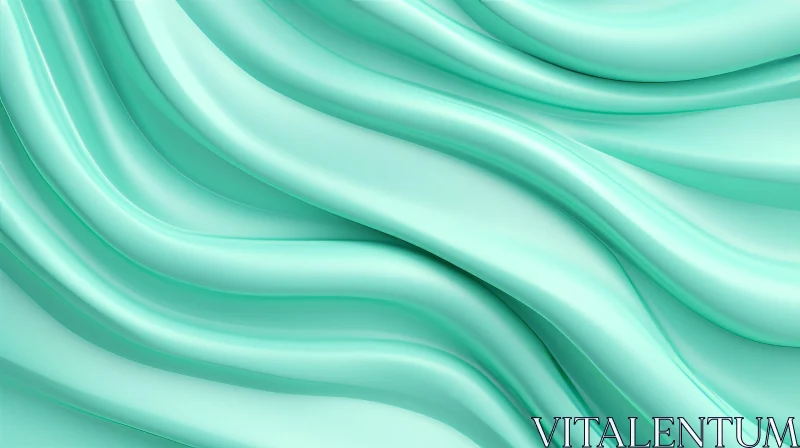 Luxurious Green Silk Fabric - 3D Render for Website Backgrounds AI Image