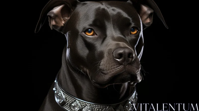 Striking Black Dog Portrait - Close-up Shot AI Image