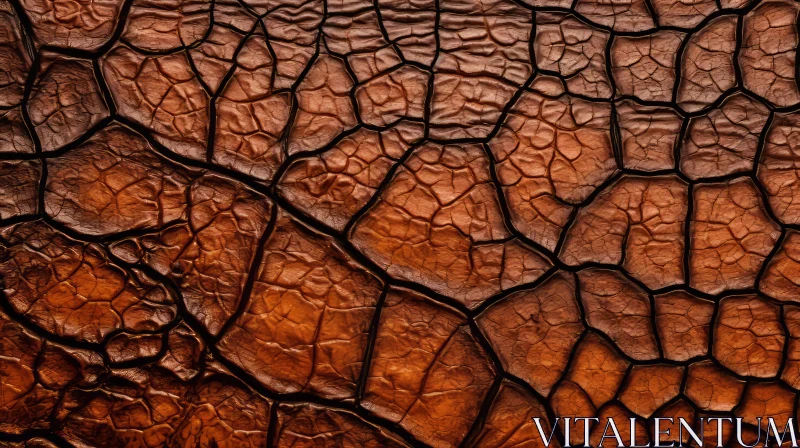 Close-Up Dry Cracked Leather Surface AI Image