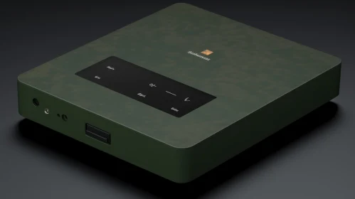 Futuristic Green 3D Audio Player - Modern Design