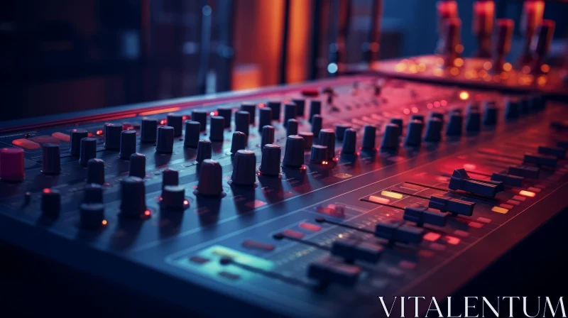 AI ART Professional Audio Mixing Console Close-Up