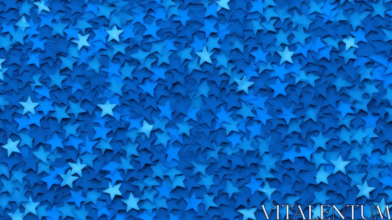 AI ART Blue Stars Seamless Background