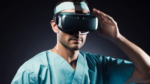 Innovative Virtual Reality Experience by Young Male Doctor