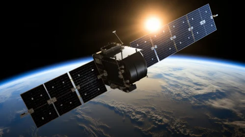 Satellite Orbiting Earth - Space Exploration Image