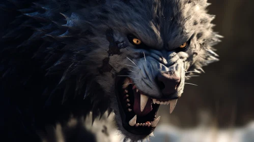 Sinister Werewolf Close-Up Art
