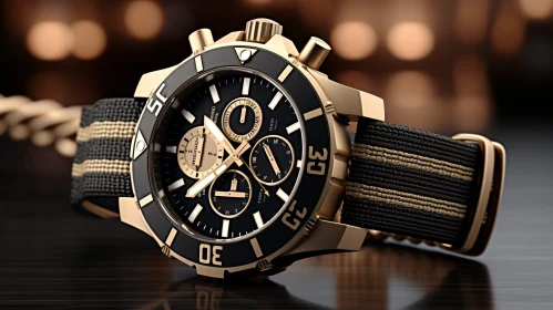 Luxurious Gold Wristwatch on Black NATO Strap