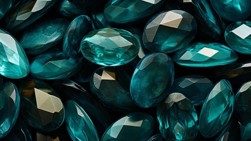 Teal Gemstones Texture - Close-Up Shot