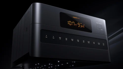 Black Audio Receiver with Display - Time 10:07 - 93.5 FM